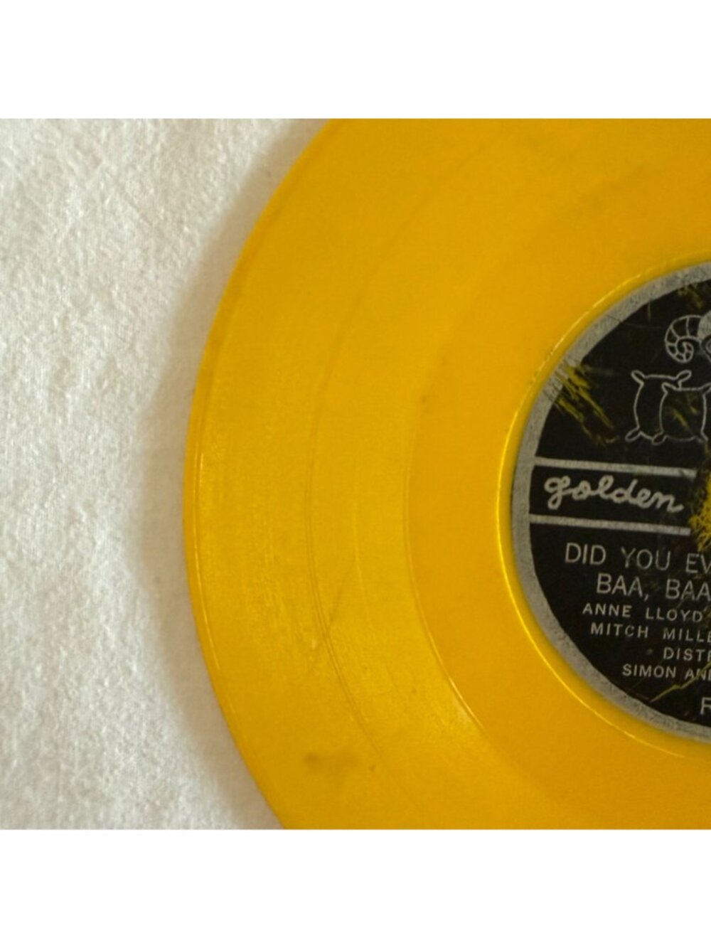 Vintage Golden Records Yellow London Bridge Baa Baa Black Sheep 6in Likely 78RPM - Picture 10 of 11